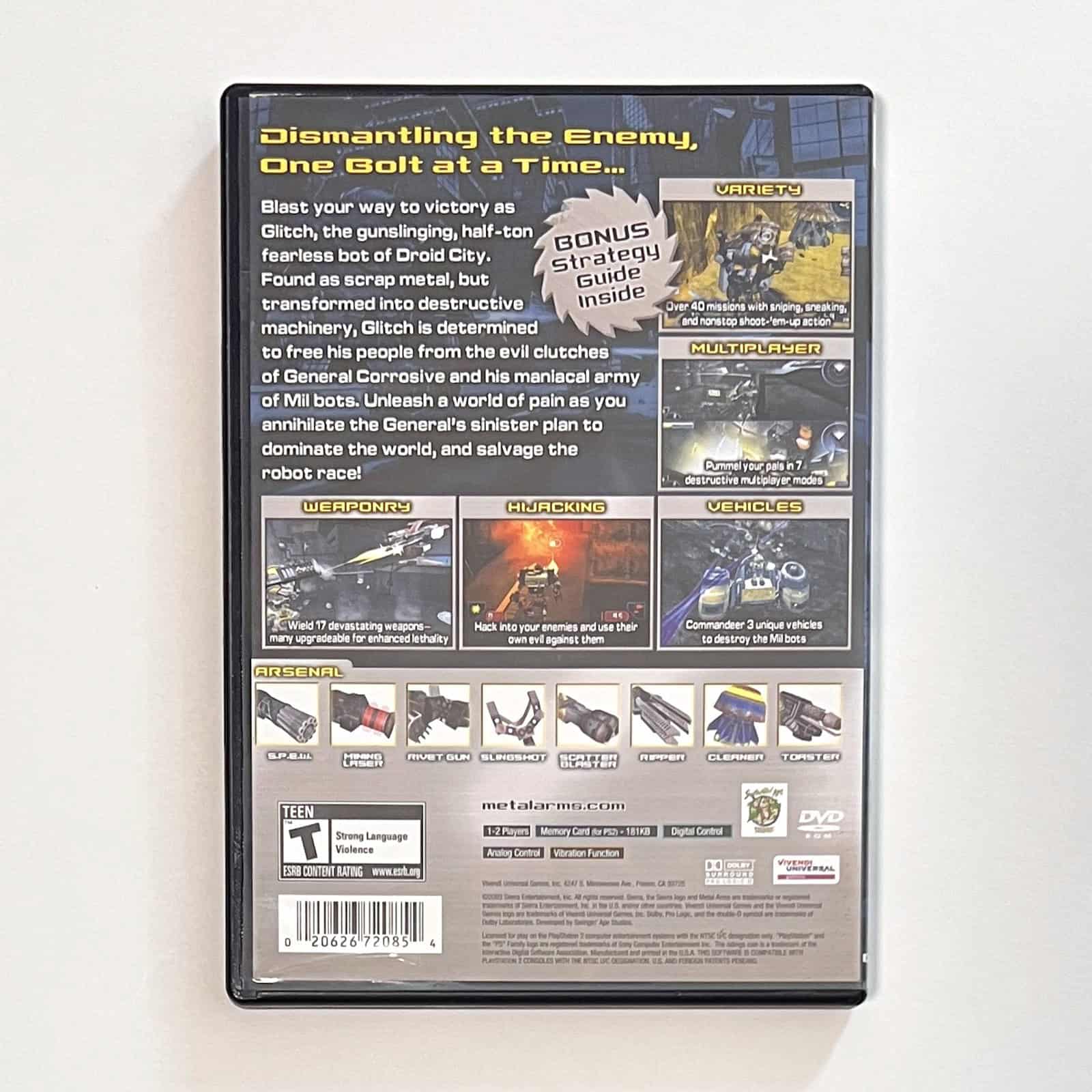 Metal Arms: Glitch in the System PS2 back cover