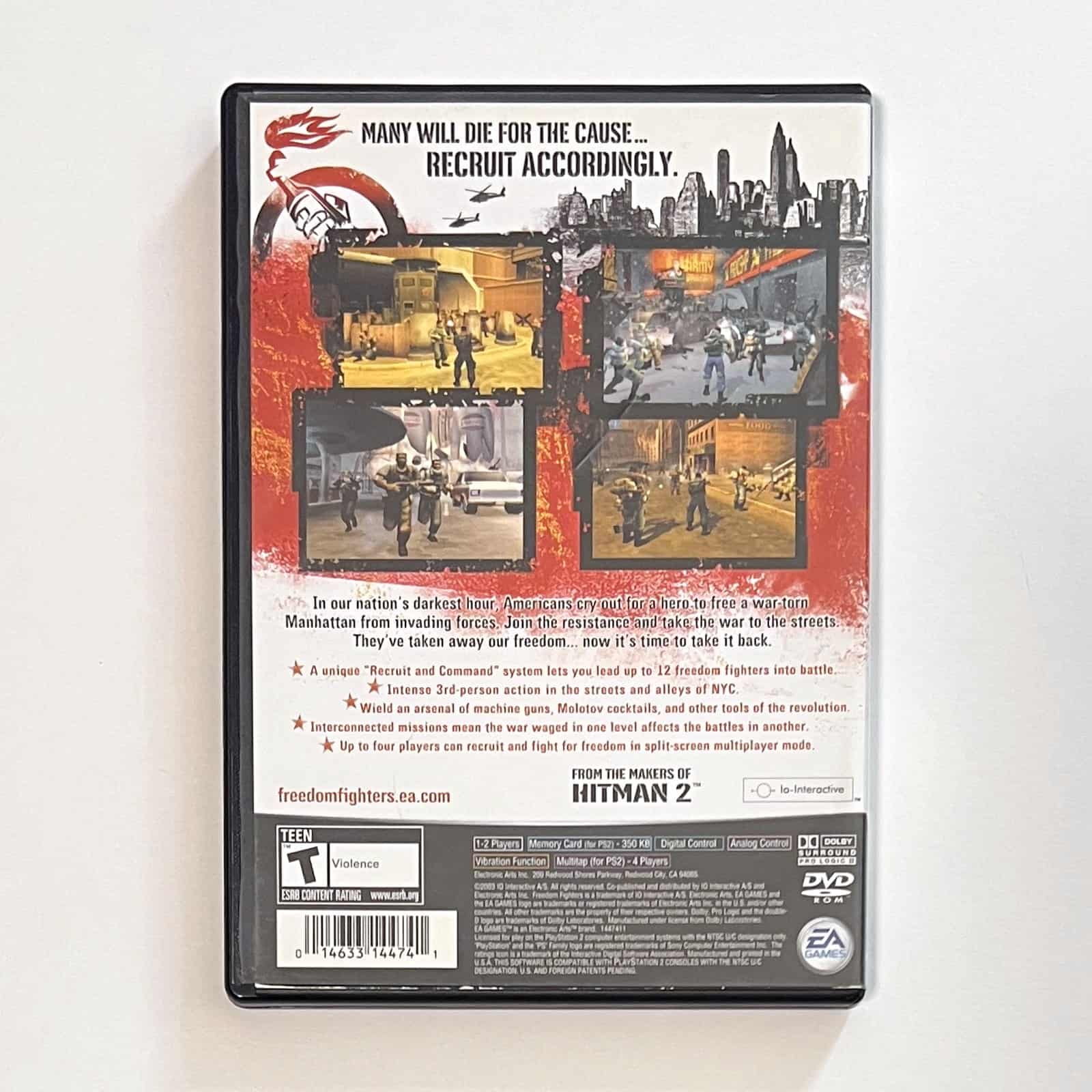 Freedom Fighters PS2 back cover