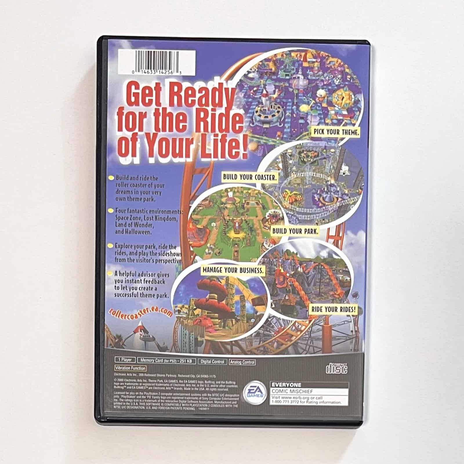 Theme Park Roller Coaster PS2 back cover