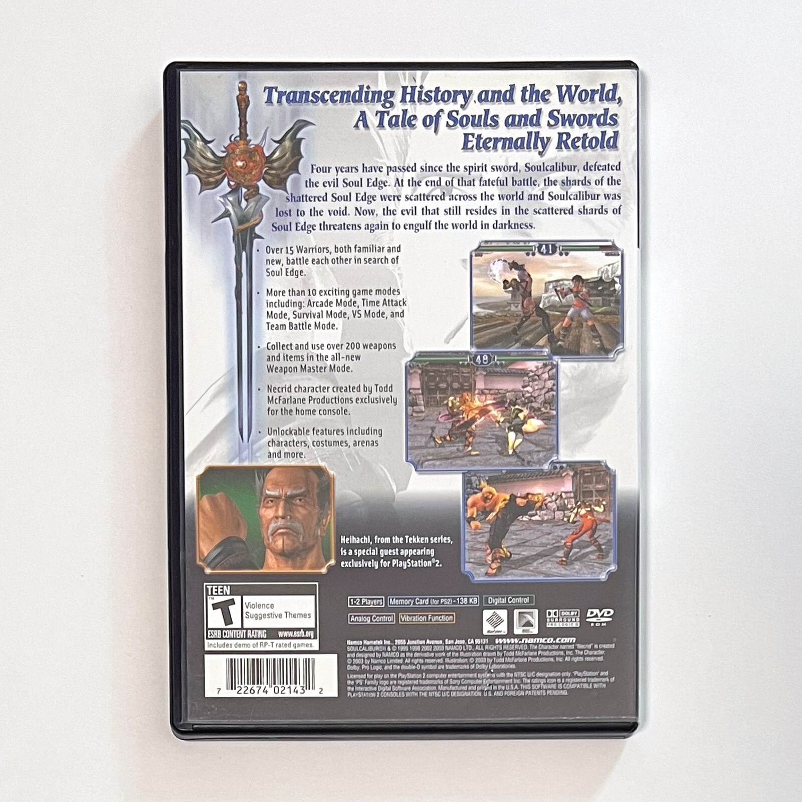 Soulcalibur II PS2 back cover