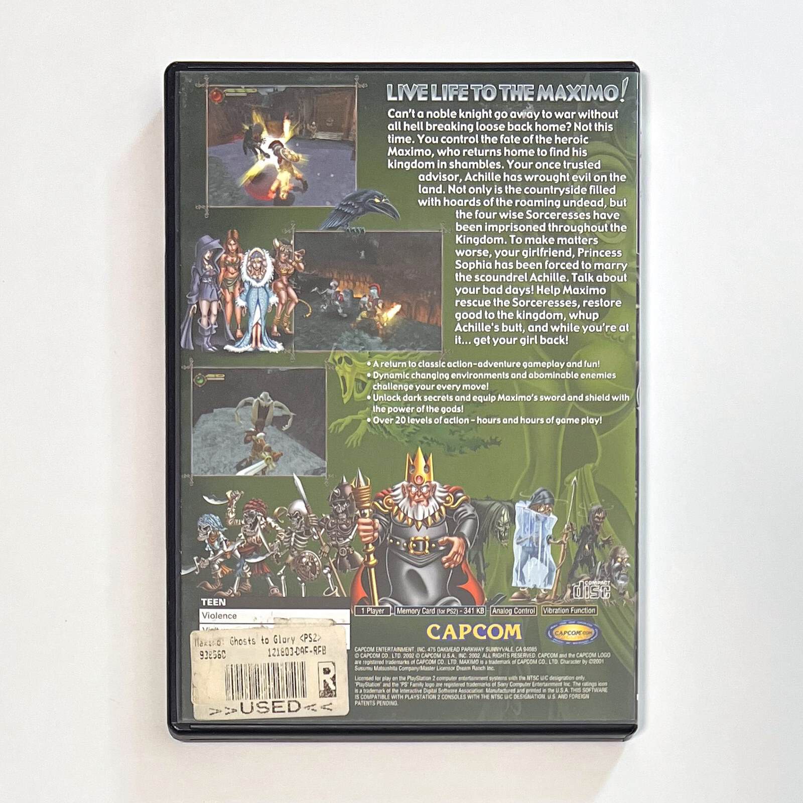 Maximo: Ghosts to Glory PS2 back cover